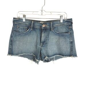 Old Navy Midrise Embroidered Cut Off Denim Jean Short Cotton‎ Blue Women's Sz 8